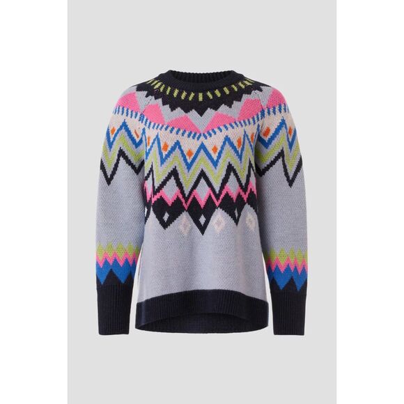 Kate Spade New York Wool Alpaca Blend Neon Abstract Fair Isle Sweater Size Small - Picture 6 of 13